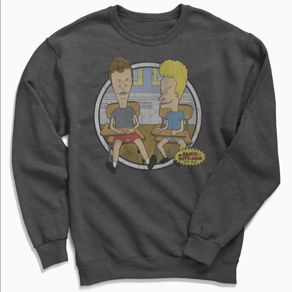 Beavis And Butt-Head Crew Neck Sweatshirt NWOT